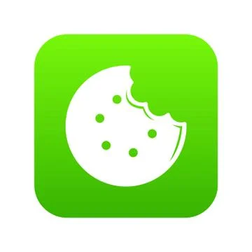 Bite biscuits icon green vector Illustrazione stock