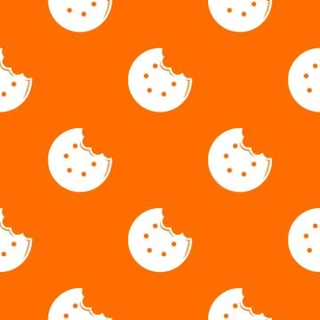 Bite biscuits pattern orange Stock Illustration