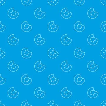 Bite biscuits pattern seamless blue Stock Illustration