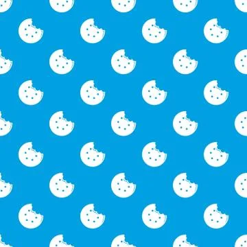 Bite biscuits pattern vector seamless blue Stock Illustration