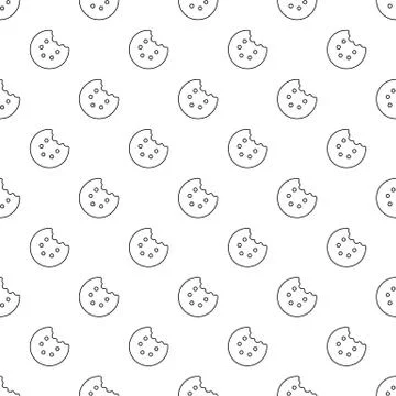 Bite biscuits pattern vector seamless Stock Illustration