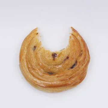 Bite on bread isolated on white Stock Photos