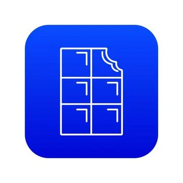 Bite chocolate icon blue 스톡 일러스트