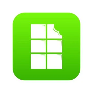 Bite chocolate icon green 스톡 일러스트