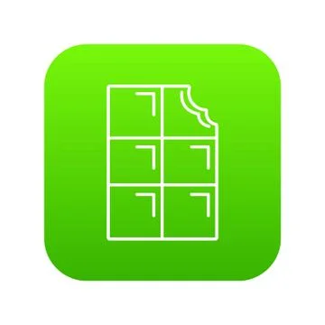Bite chocolate icon green vector 스톡 일러스트