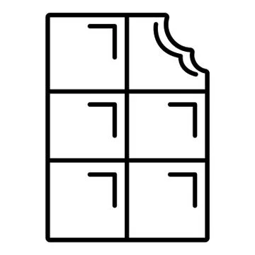 Bite chocolate icon, outline line style Stock Illustration