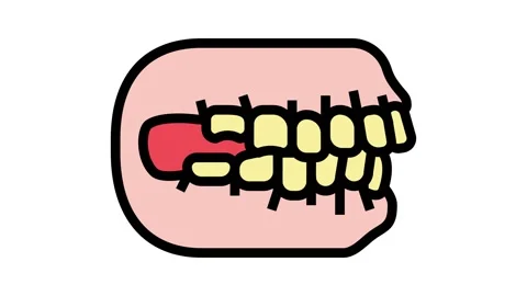 Bite correction color icon animation Stock Footage 225029570