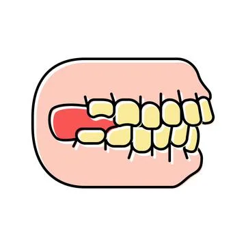 Bite correction color icon vector illustration Stock Illustration