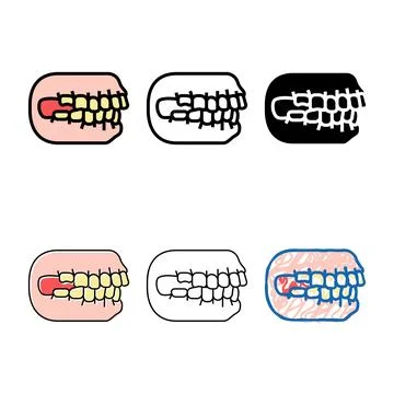 Bite correction color simplified icon vector Stock Illustration
