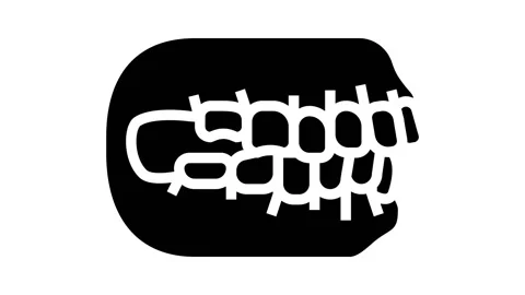 Bite correction glyph icon animation Stock Footage 224853095