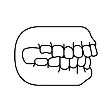 Bite correction line icon vector illustration Stock Illustration
