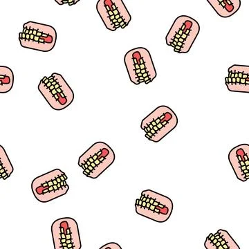 Bite correction vector seamless pattern Illustrazione stock