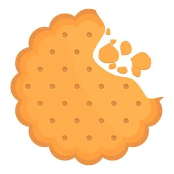 Bite cracker icon cartoon vector. Cookie food Stock Illustration