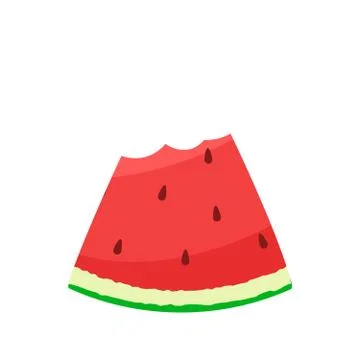 A Bite of fresh watermelon. Stock Illustration