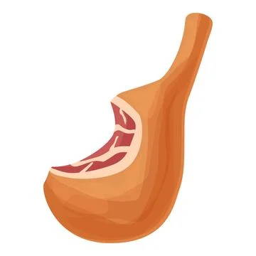 Bite jamon icon cartoon vector. Pig food ham Stock Illustration