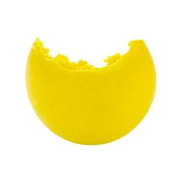 Bite Macaron lemon flavour biscuit  isolated Stock Photos