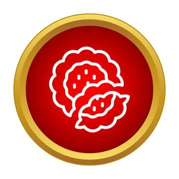 Bite missing cookie icon in red circle Stock Illustration