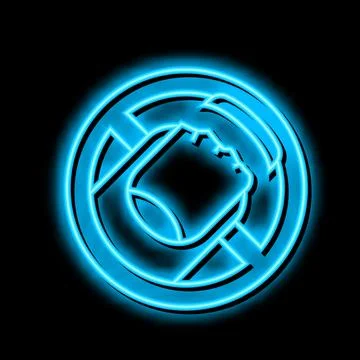 Bite nails neon glow icon illustration Stock Illustration