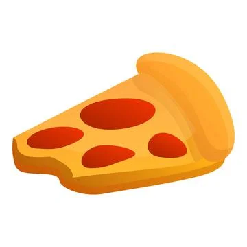 Bite pizza slice icon, cartoon style Illustrazione stock