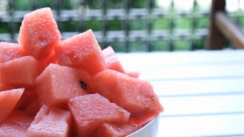Bite size Watermelon Stock Footage 109586798