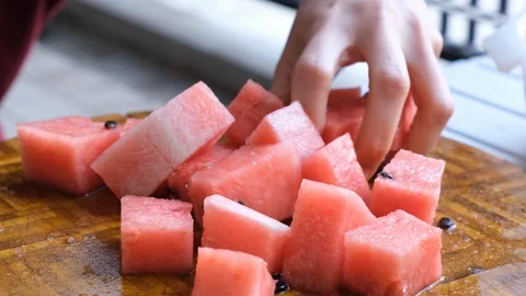 Bite Size Watermelon Stock Footage 109587413
