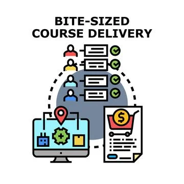 Bite sized course delivery microlearning content management system Stock Illustration