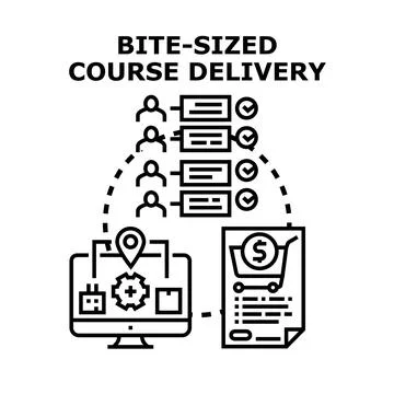 Bite sized course delivery microlearning content management system 库存插图