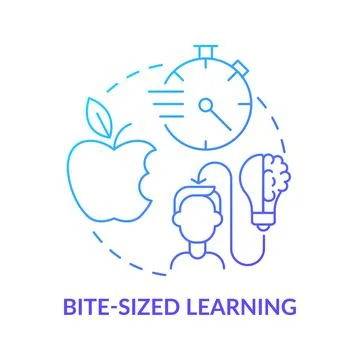 Bite sized learning blue gradient concept icon Stock Illustration
