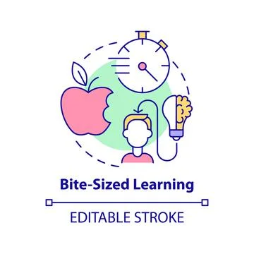 Bite sized learning concept icon Stock Illustration