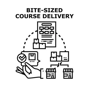 Bite sized learning course delivery concept illustration Stock Illustration
