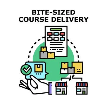 Bite sized learning course delivery concept illustration Stock Illustration