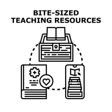 Bite sized teaching resources concept vector illustration Stock Illustration