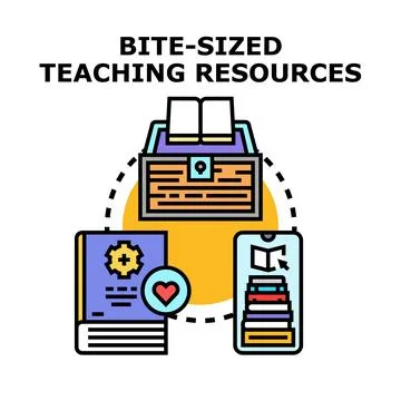 Bite sized teaching resources concept vector illustration Stock Illustration