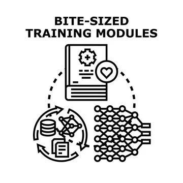 Bite sized training modules concept vector illustration Stock Illustration