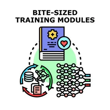 Bite sized training modules concept vector illustration Illustrazione stock