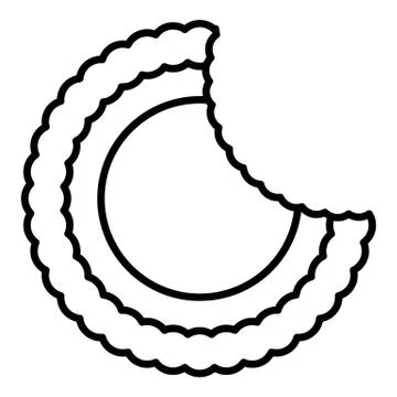 Bite sweet cookie icon, outline style Illustrazione stock