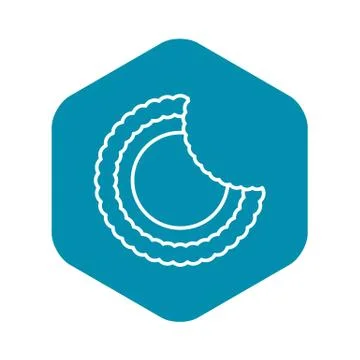 Bite sweet cookie icon, outline style Stock Illustration