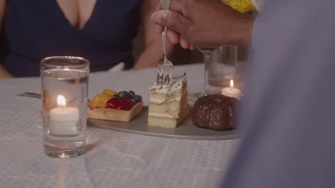 Bite of Tiramisu at a Nice Restaurant 스톡 동영상 208803887