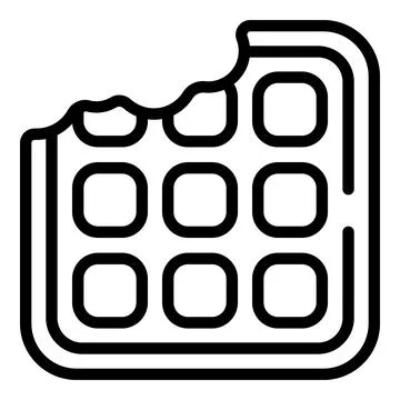 Bite waffle icon outline vector. Belgian wafer Stock Illustration