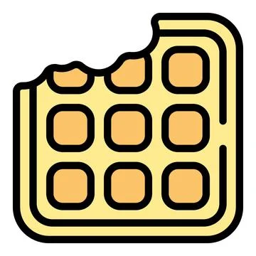 Bite waffle icon vector flat Stock Illustration