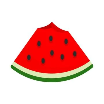 Bite watermelon part icon, flat style Stock Illustration