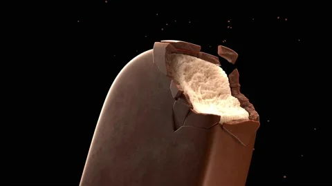 Bites on a chocolate ice lolly Stock Footage 156605327