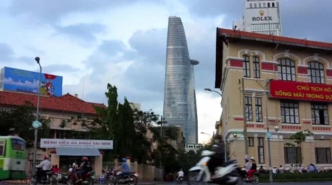 Bitexco Tower, Ho Chi Minh, Vietnam. Stock Footage 52343267