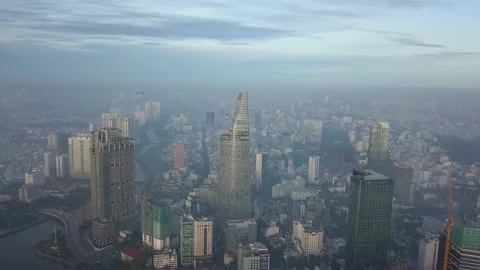 Bitexco tower in Ho Chi Minh city Stock Footage 139665869