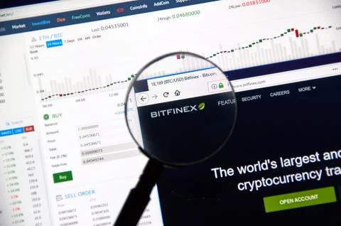 Bitfinex cryptocurrency exchange Fotos Stock