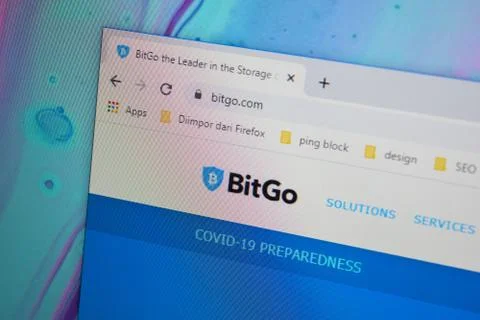 BitGo website home page on computer screen. a bitcoin security company. Stock Photos