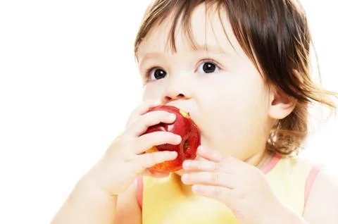 Biting apple Stock Photos