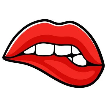 Biting Lip Clipart Stock Illustration