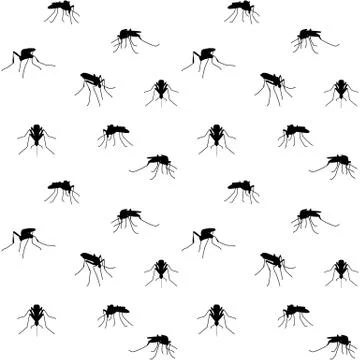 Biting mosquitoes Stock Illustration