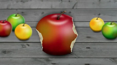 Biting Red Apple 4K Ultra HD Vídeo Stock 23425334